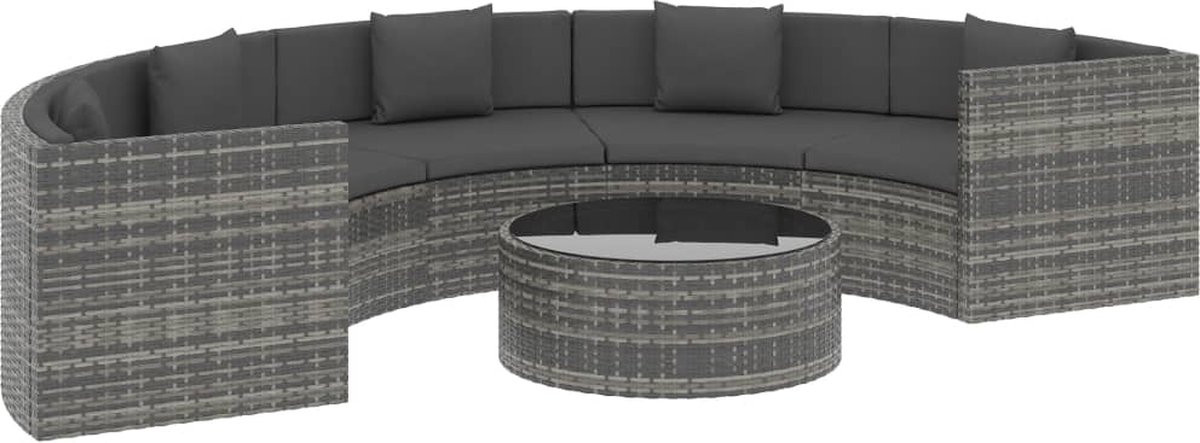Vidaxl 6-delige Loungeset Met Kussens Poly Rattan - Bruin