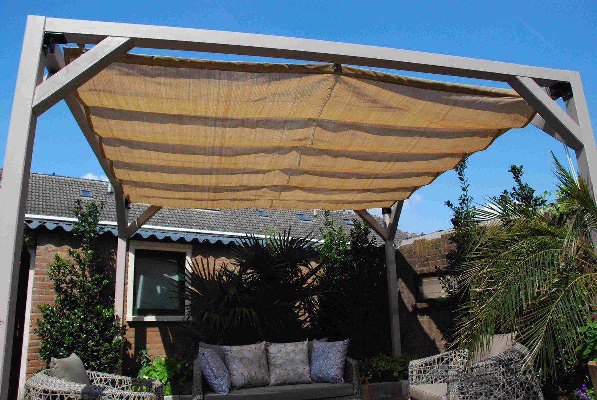 Compleet Pakket Met Buitendoekreiniger Harmonica Schaduwdoek, 2,0x3,0 Zand - Beige