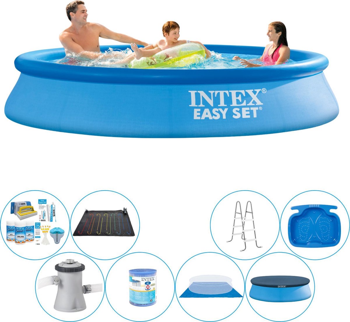 Intex Zwembad Bundel - Easy Set Rond 305x61 Cm - Blauw