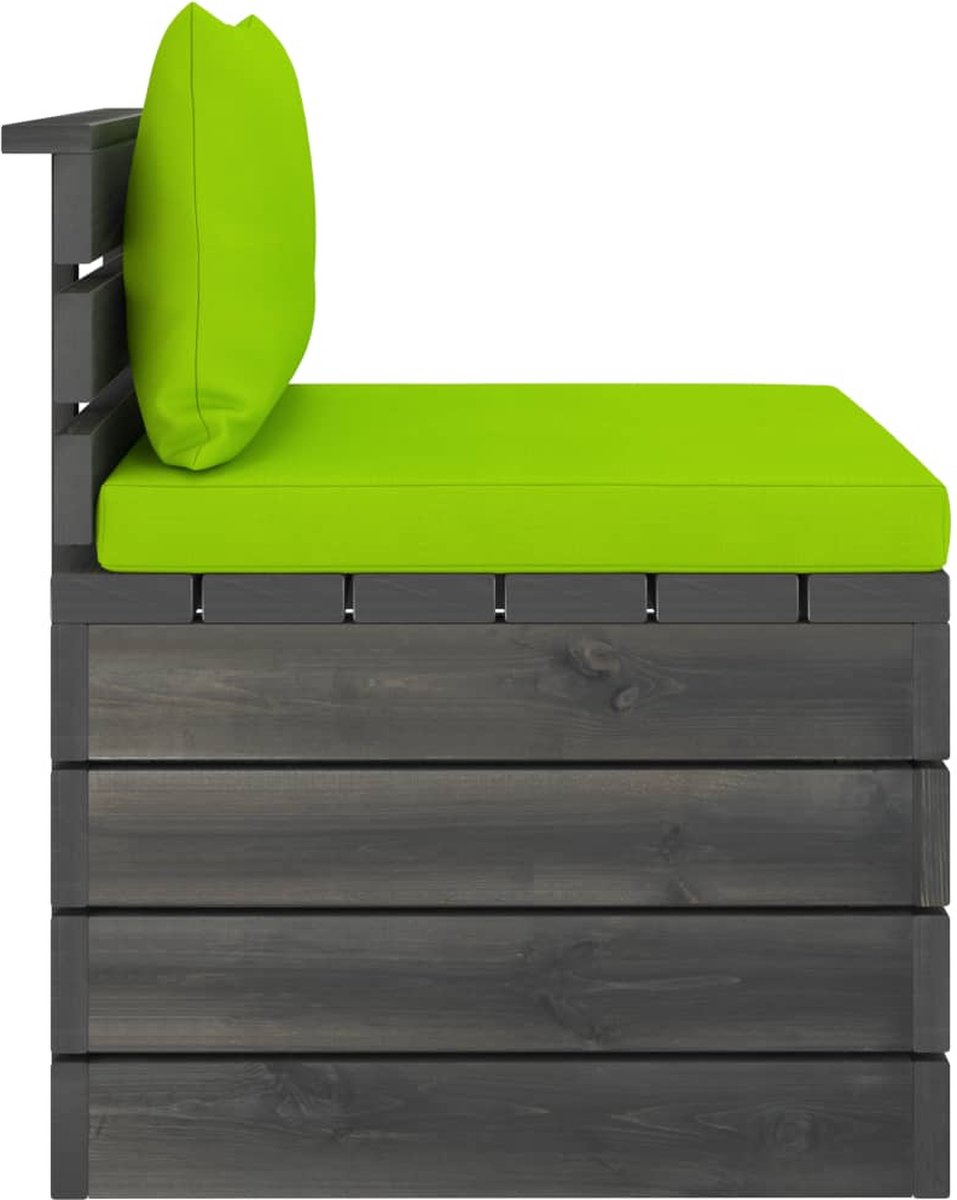 Vidaxl 3-delige Loungeset Met Kussens Pallet Massief Grenenhout - Groen