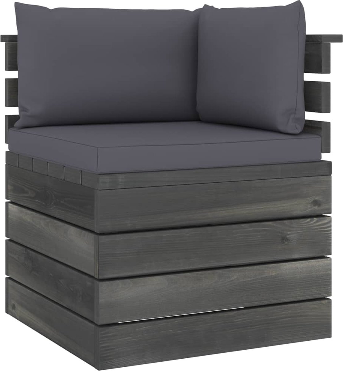 Vidaxl 4-delige Loungeset Met Kussens Pallet Massief Grenenhout - Grijs