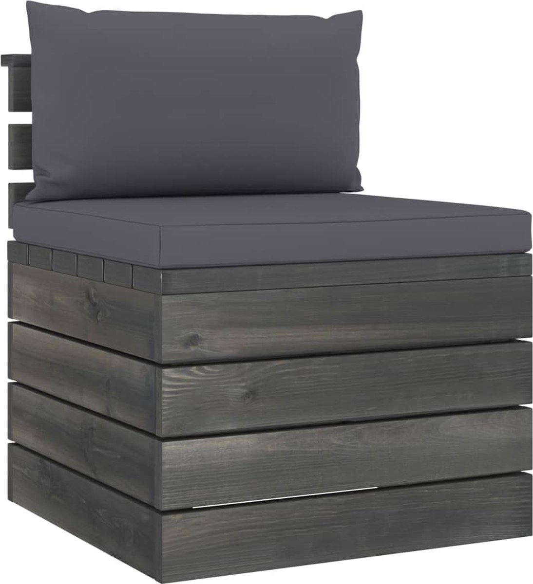 Vidaxl 4-delige Loungeset Met Kussens Pallet Massief Grenenhout - Grijs