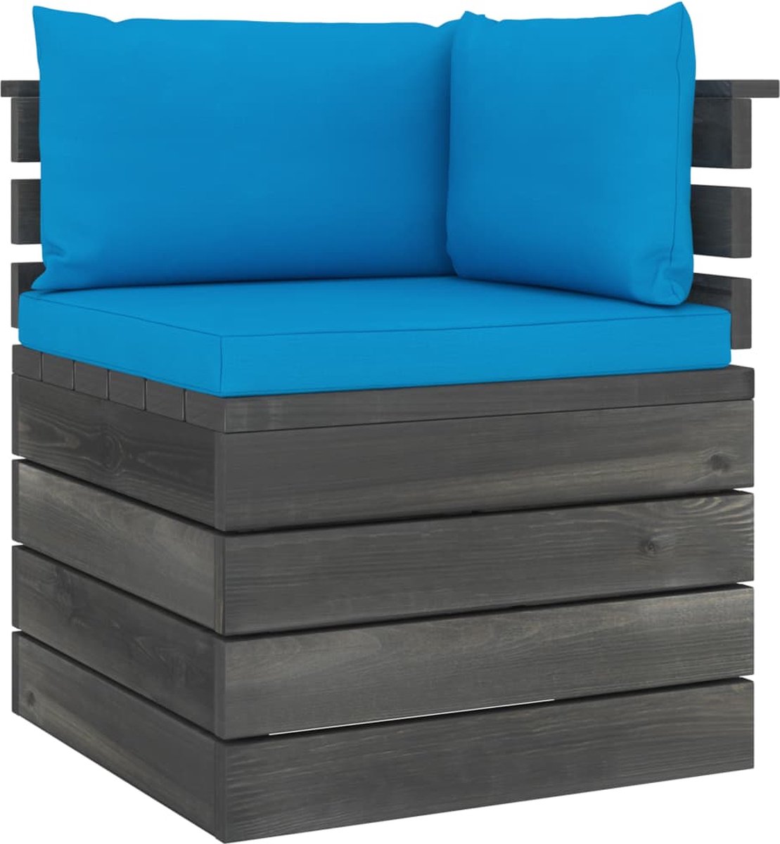 Vidaxl 4-delige Loungeset Met Kussens Pallet Massief Grenenhout - Blauw