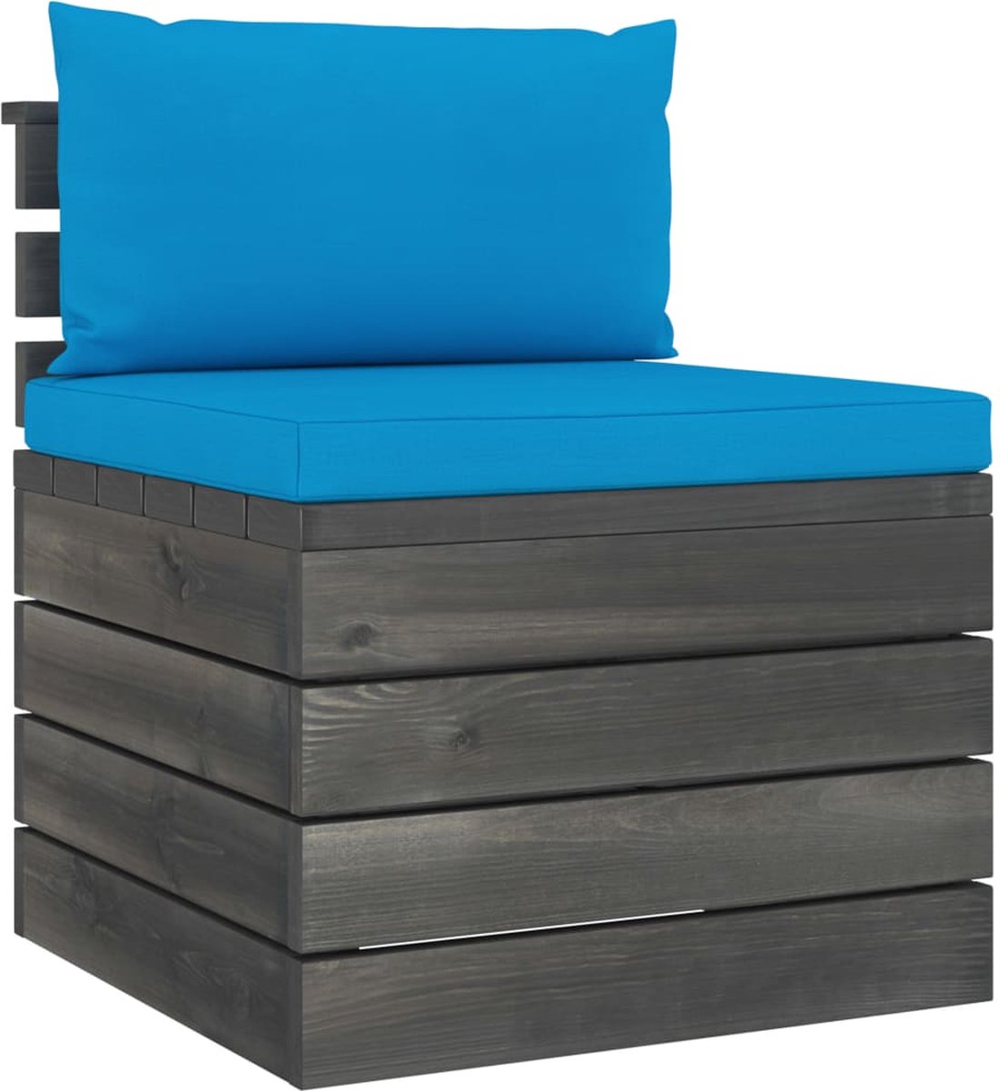 Vidaxl 4-delige Loungeset Met Kussens Pallet Massief Grenenhout - Blauw