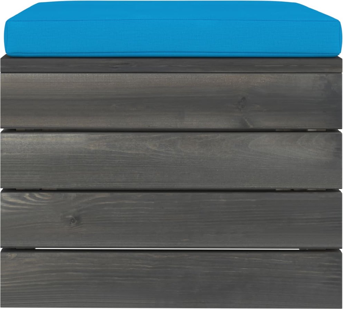 Vidaxl 4-delige Loungeset Met Kussens Pallet Massief Grenenhout - Blauw