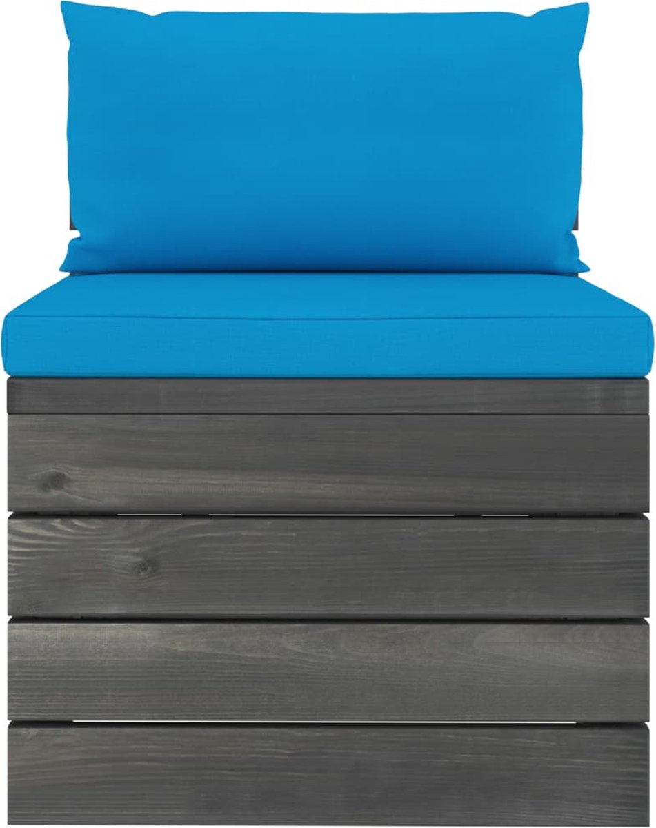 Vidaxl 5-delige Loungeset Met Kussens Pallet Massief Grenenhout - Blauw