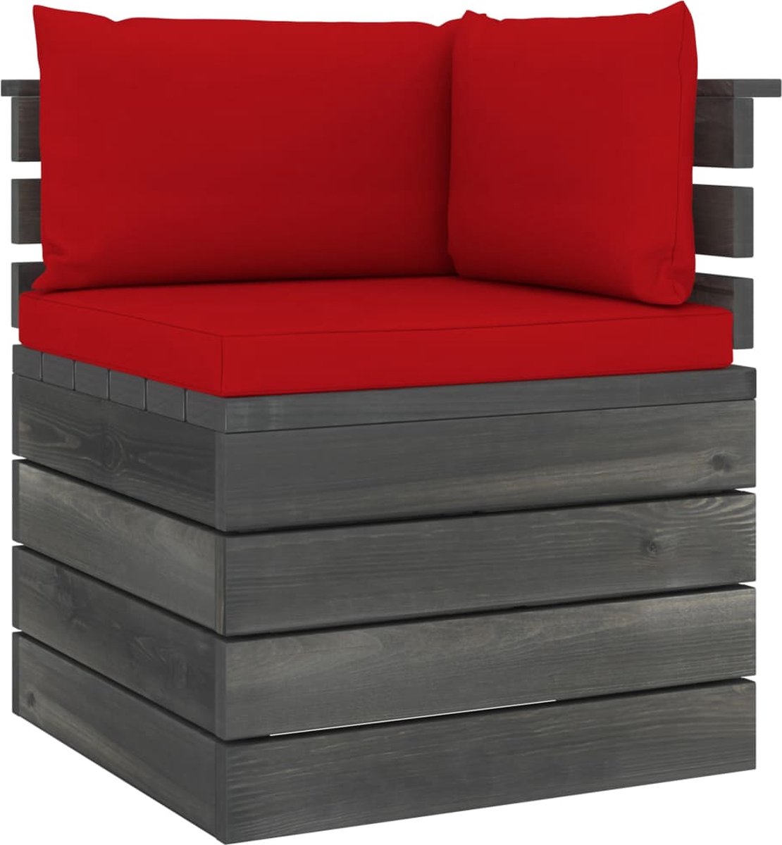 Vidaxl 5-delige Loungeset Met Kussens Pallet Massief Grenenhout - Rood