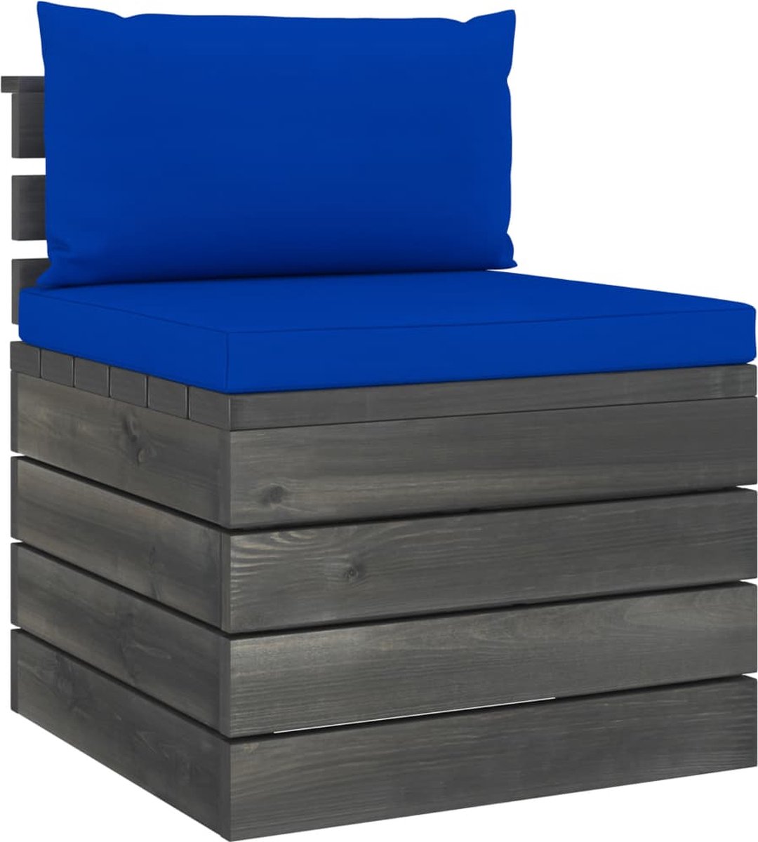 Vidaxl 6-delige Loungeset Met Kussens Pallet Massief Grenenhout - Blauw
