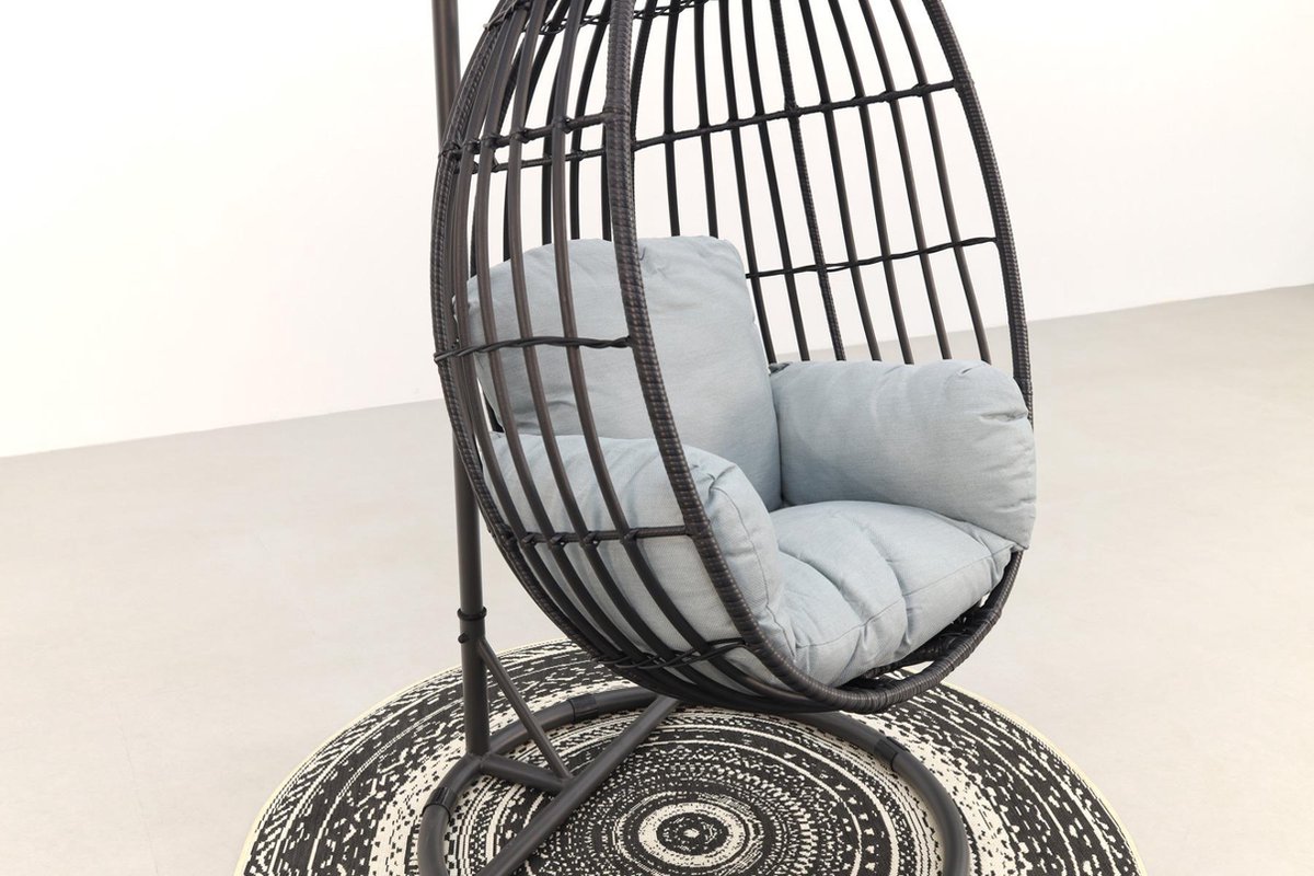 Garden Impressions Panama Hangstoel -Carbon Black/mint Grey - Zwart