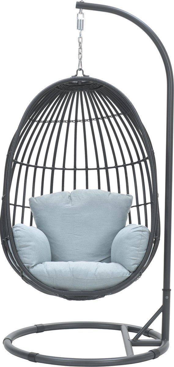 Garden Impressions Panama Hangstoel -Carbon Black/mint Grey - Zwart