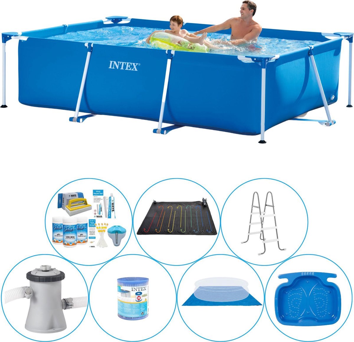 Intex Frame Pool Rechthoekig 260x160x65 Cm - 8-delig - Zwembad Super Deal - Blauw