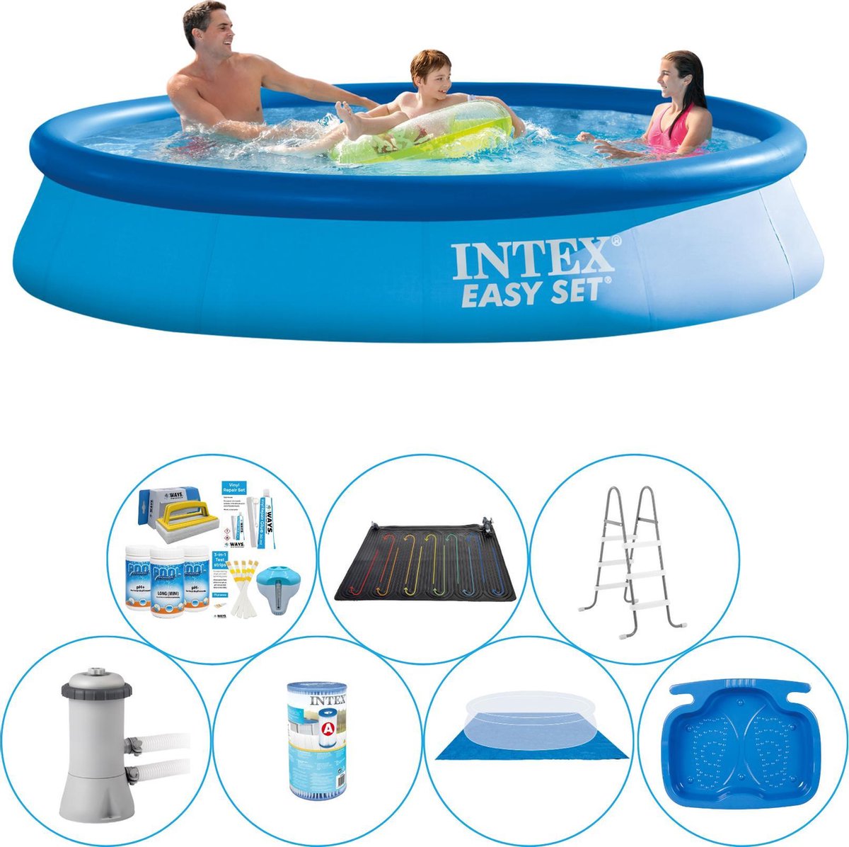 Intex Easy Set Rond 366x76 Cm - 8-delig - Zwembad Super Deal - Blauw