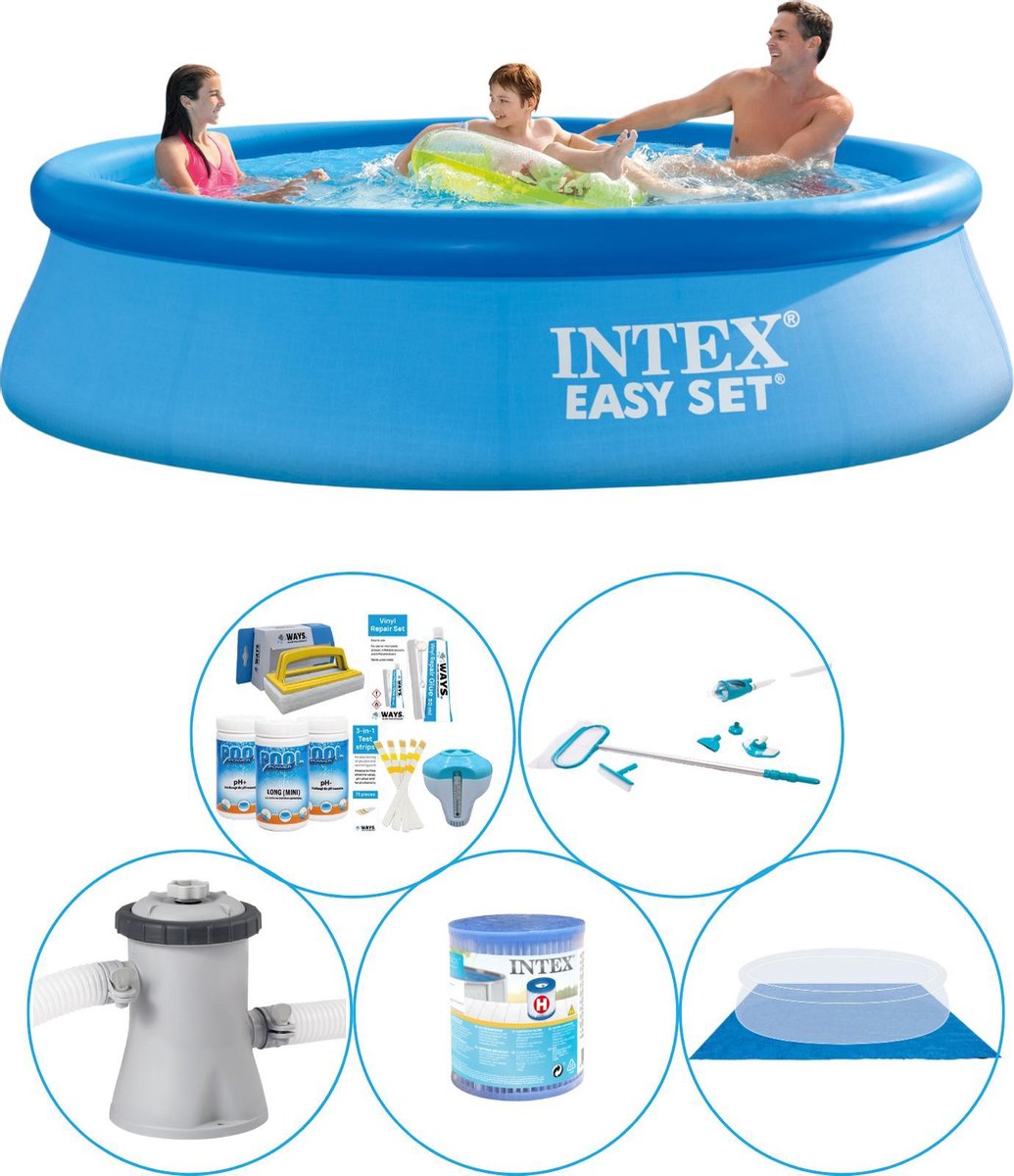 Intex Zwembad Inclusief Accessoires - 6-delig - Easy Set Rond 305x76 Cm - Blauw