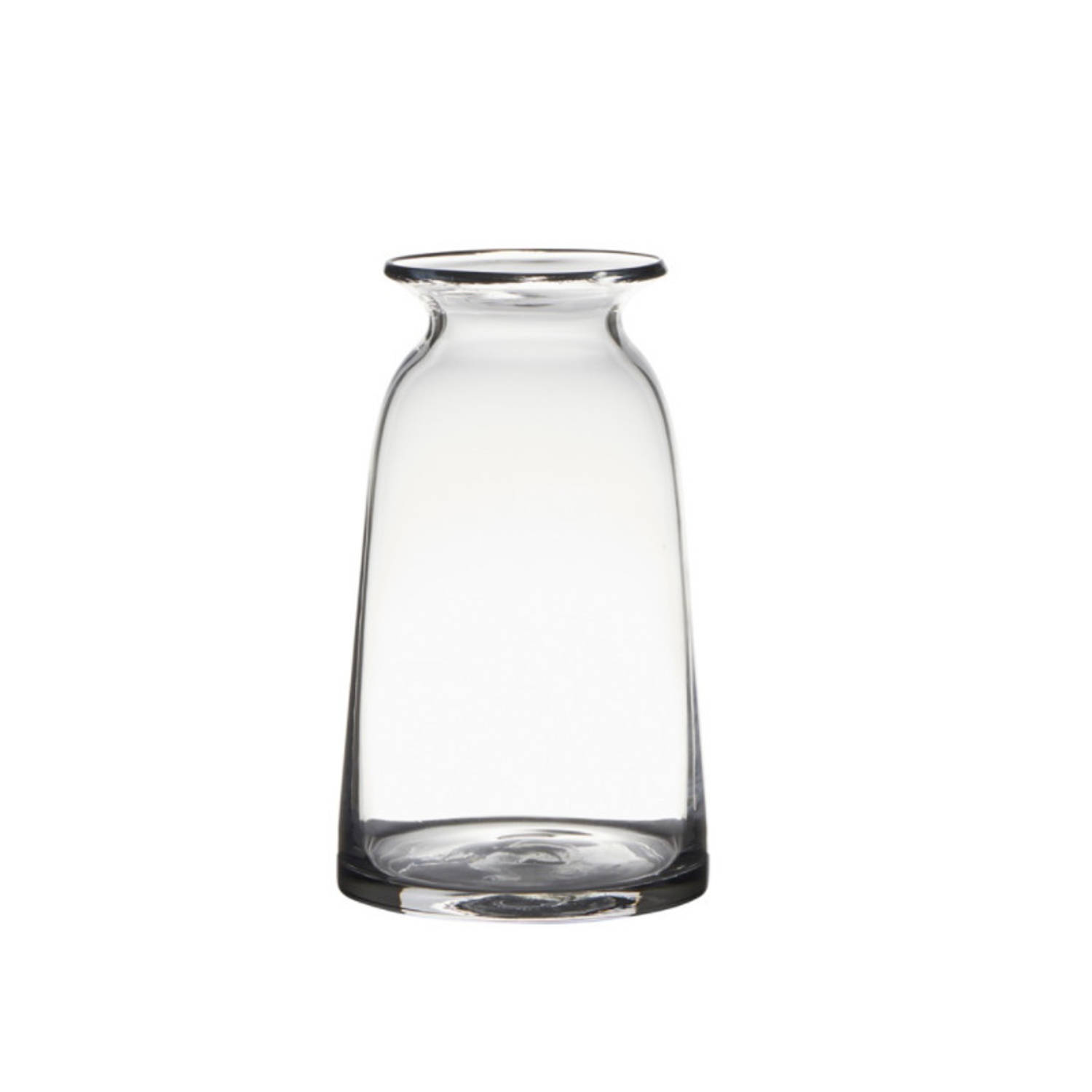 Bellatio Design Transparante Home-basics Vaas/vazen Van Glas 23.5 X 12.5 Cm - Bloemen/takken/boeketten Vaas Voor Binnen Gebruik