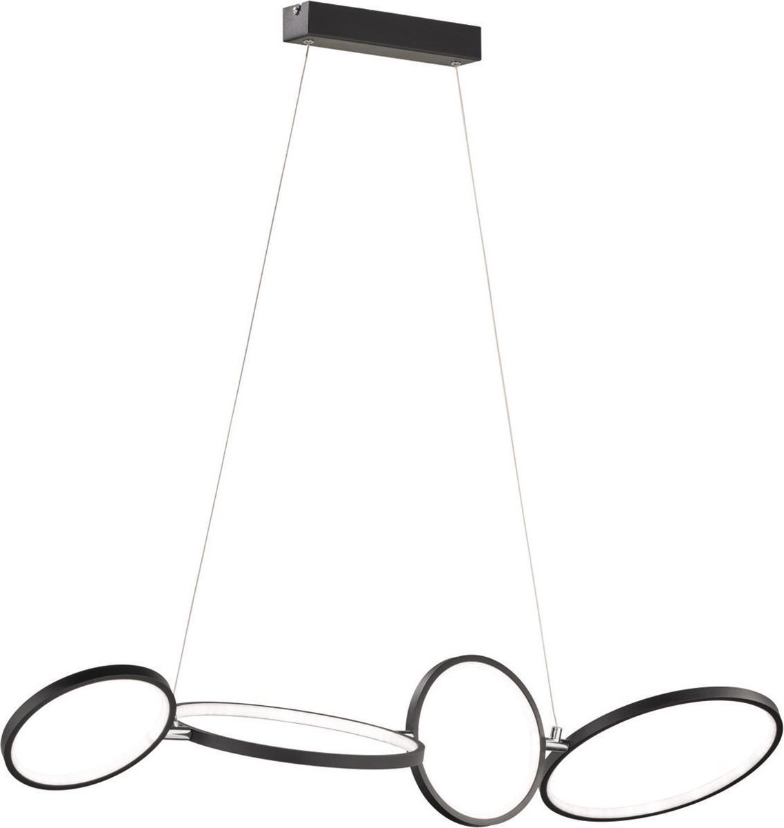 BES LED Led Hanglamp - Trion Rondy - 37w - Warm Wit 3000k - Rechthoek - Mat - Aluminium - Zwart