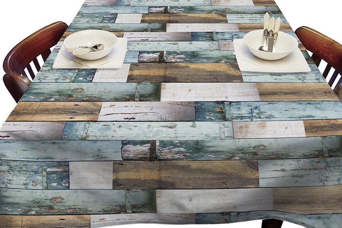 Wicotex -tafelkleed- Woody Blue - 140x250 Cm - Blauw