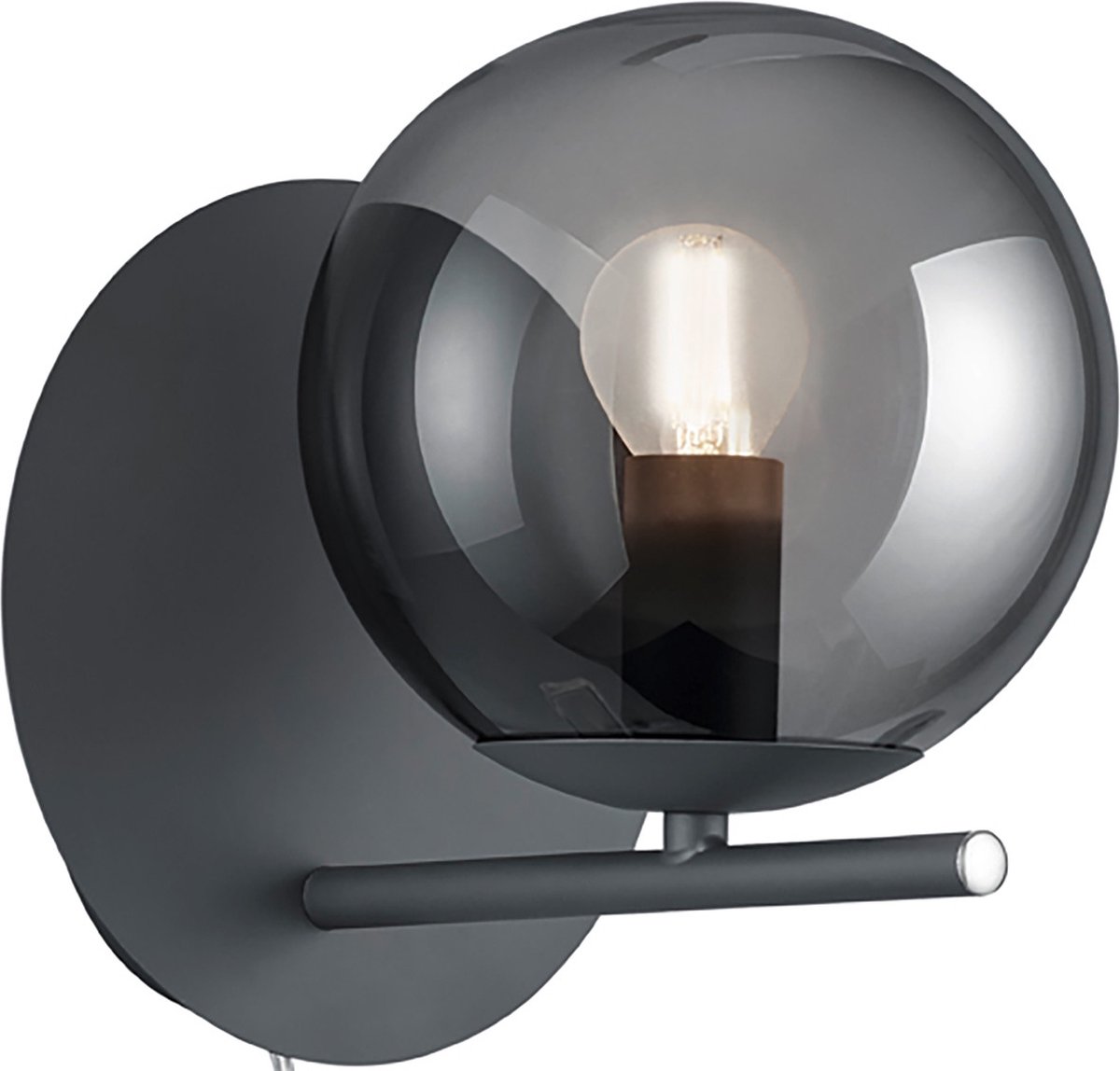 BES LED Led Wandlamp - Wandverlichting - Trion Pora - E14 Fitting - Rond - Mat - Aluminium - Grijs
