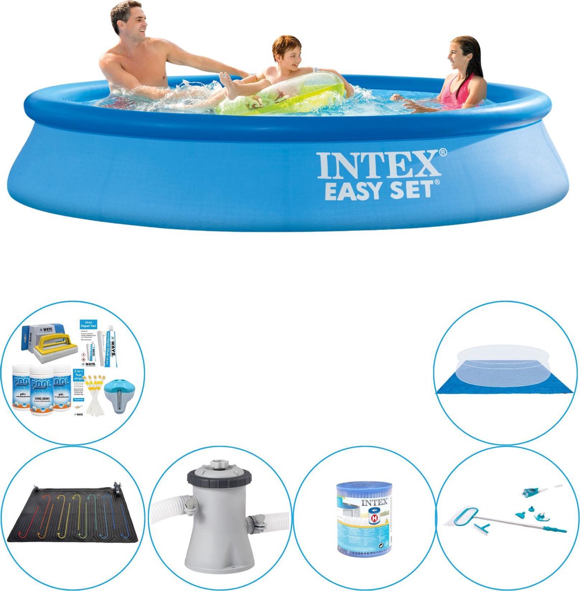 Intex Easy Set Rond 305x61 Cm - 7-delig - Zwembad Set - Blauw