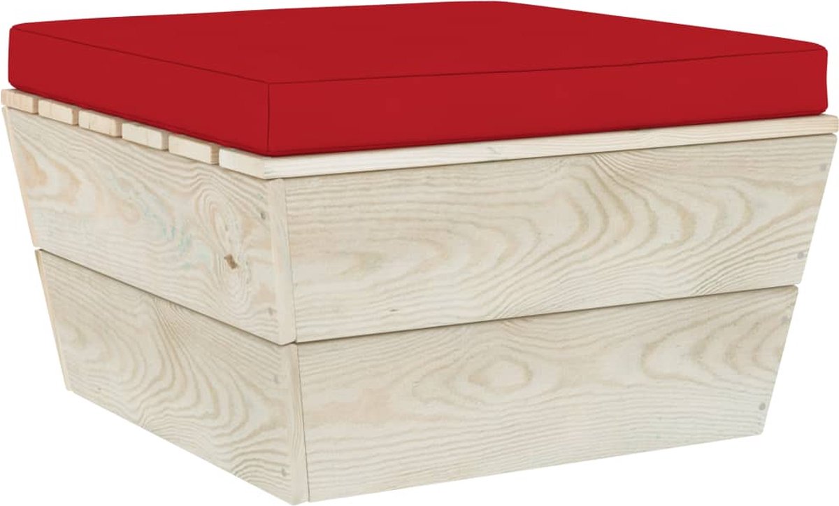 Vidaxl 6-delige Loungeset Met Kussens Pallet Vurenhout - Rood