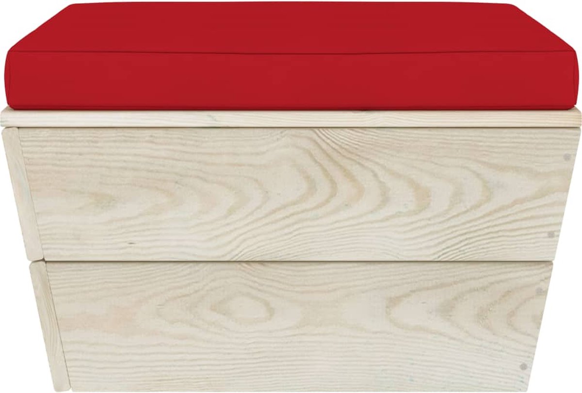 Vidaxl 6-delige Loungeset Met Kussens Pallet Vurenhout - Rood