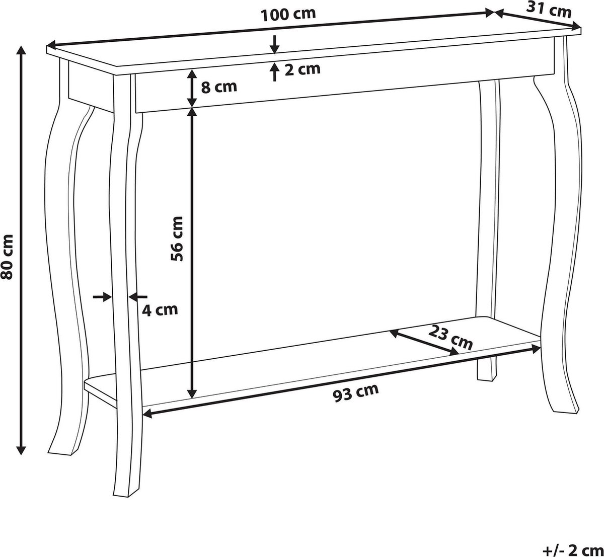 Beliani Hartford Kaptafel Mdf 31 X 100 Cm - Wit