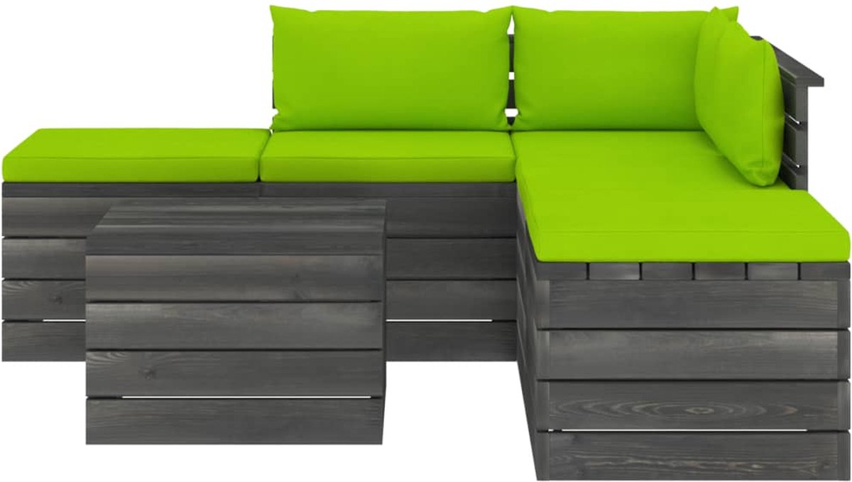 Vidaxl 6-delige Loungeset Met Kussens Pallet Massief Grenenhout - Groen