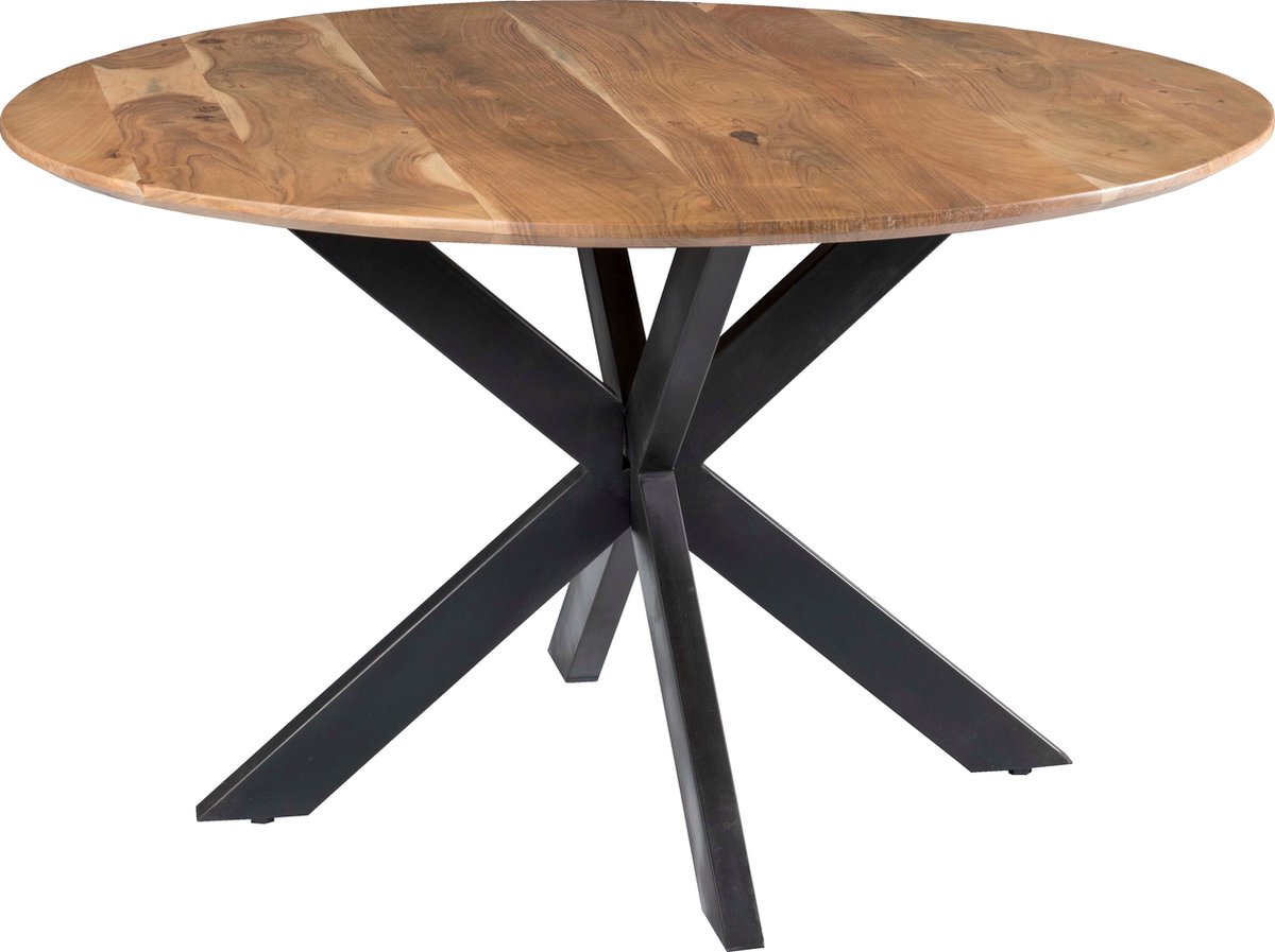 Livingfurn - Eettafel - Oslo Round Acasia 130 Cm - Zwart