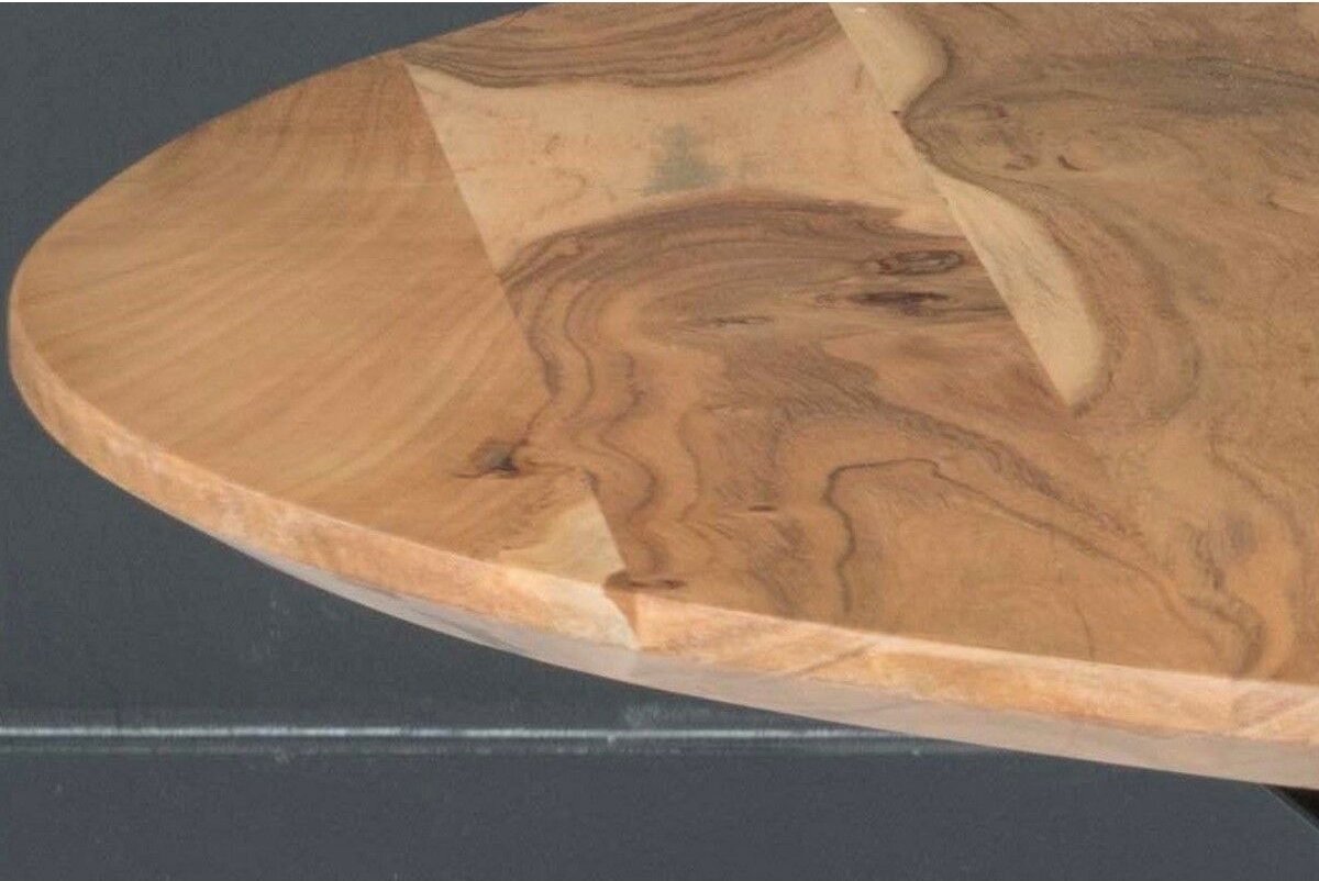 Livingfurn - Eettafel - Oslo Round Acasia 130 Cm - Zwart