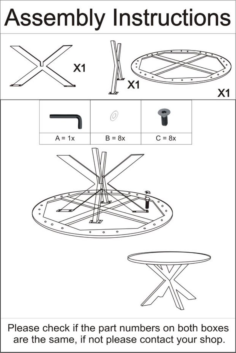 Livingfurn - Eettafel - Oslo Round Acasia 130 Cm - Zwart
