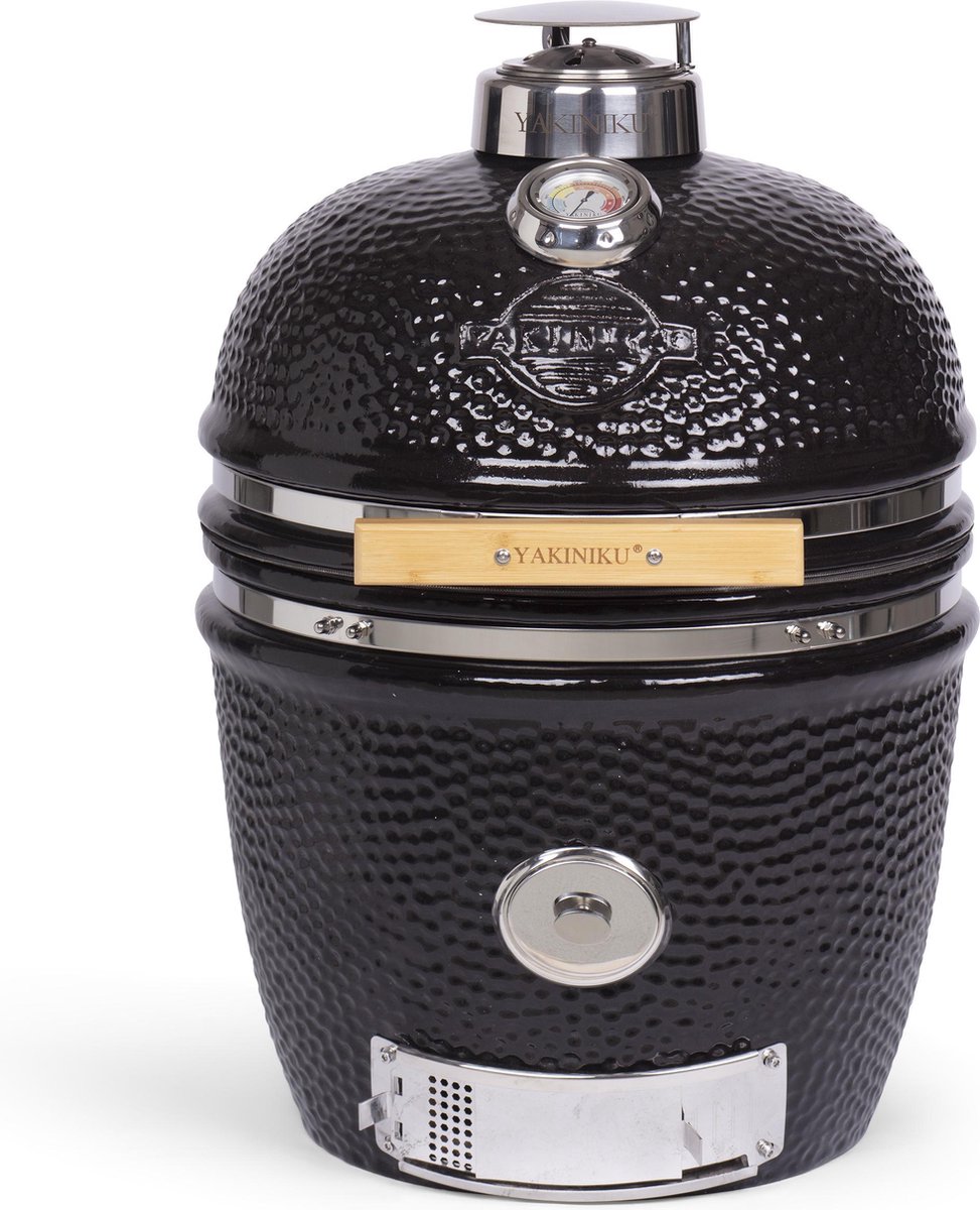 Yakiniku Barbecue Kamado Houtskool 14 Inch Keramiek/rvs - Zwart