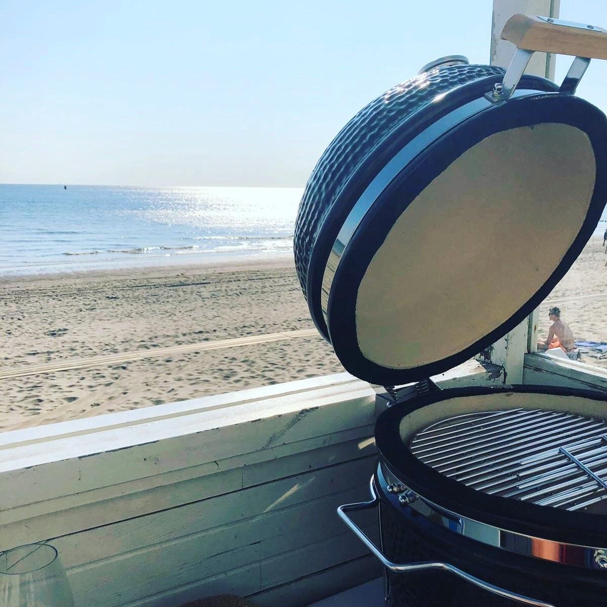 Yakiniku Barbecue Kamado Houtskool 14 Inch Keramiek/rvs - Zwart