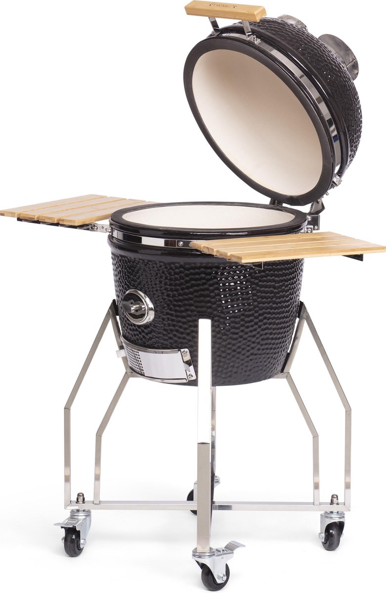 Yakiniku Barbecue Kamado Houtskool 14 Inch Keramiek/rvs - Zwart
