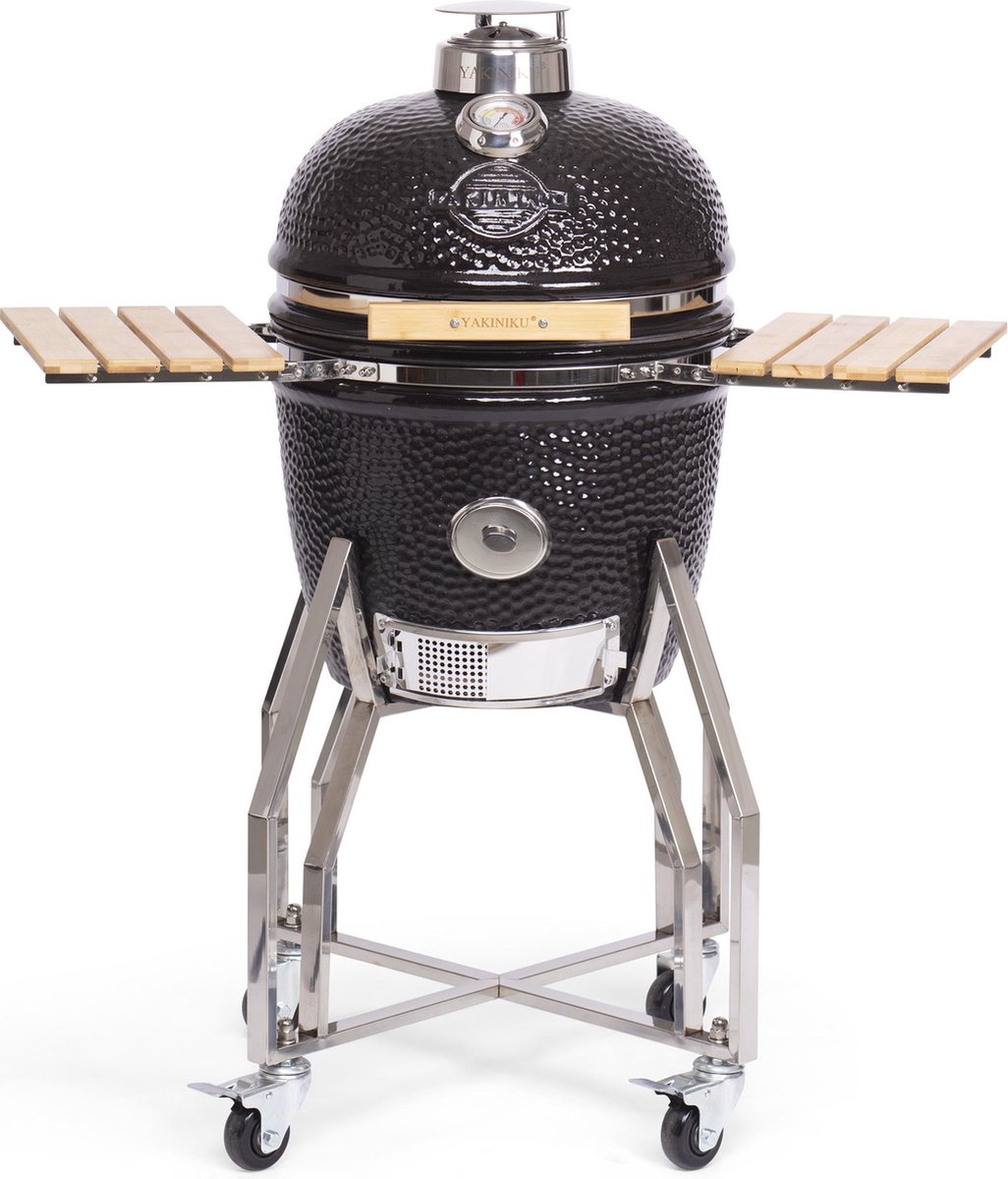 Yakiniku Barbecue Kamado Houtskool 14 Inch Keramiek/rvs - Zwart