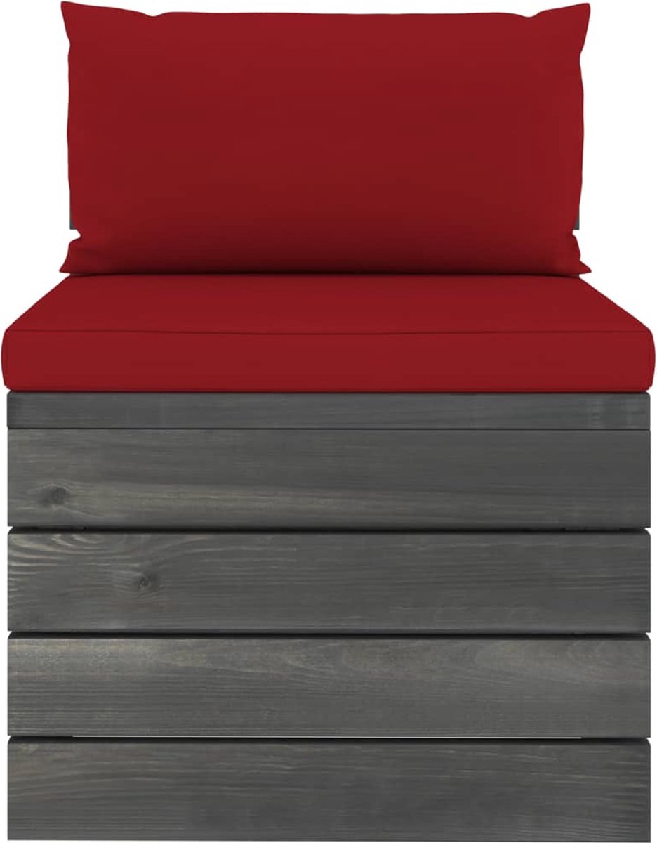 Vidaxl 6-delige Loungeset Met Kussens Pallet Massief Grenenhout - Rood