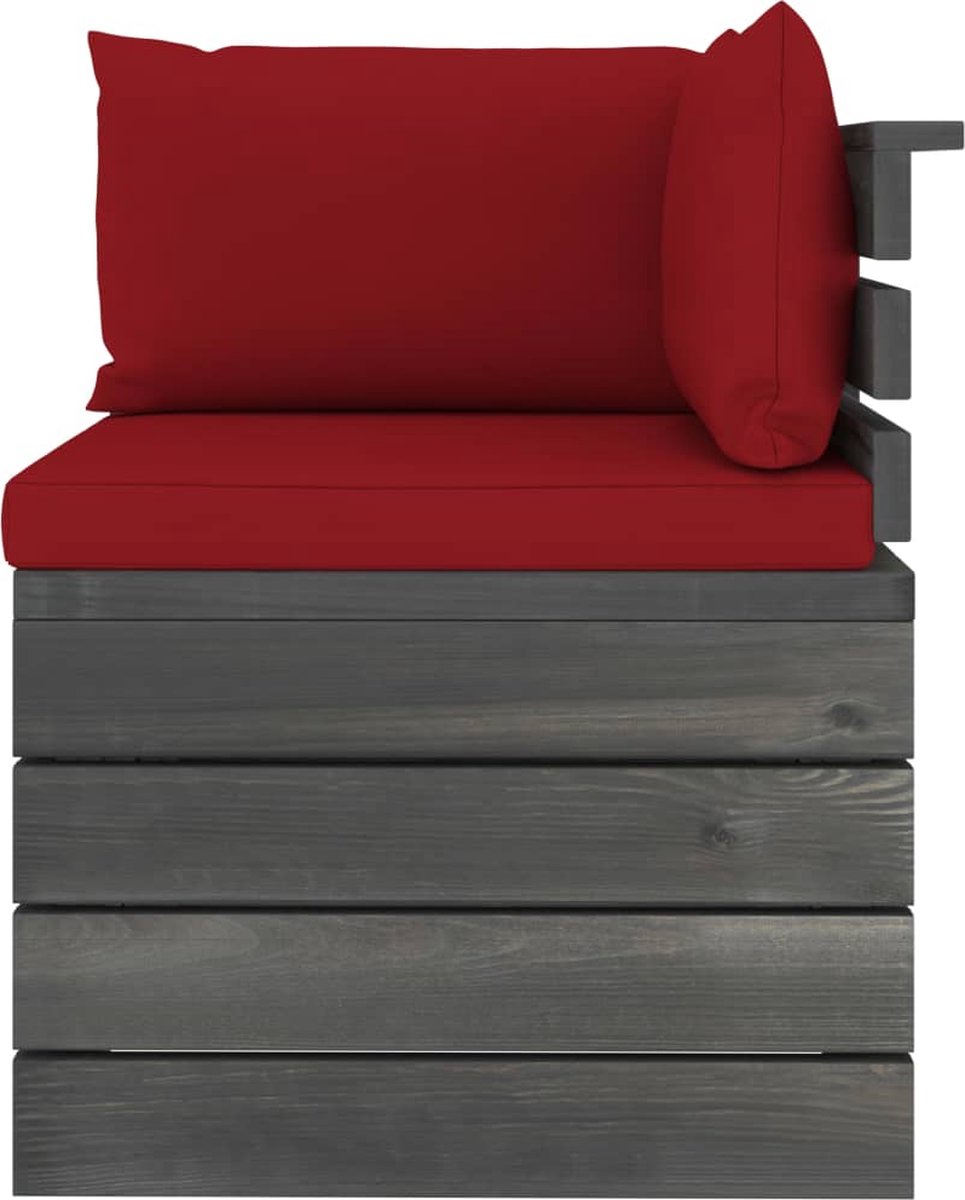 Vidaxl 6-delige Loungeset Met Kussens Pallet Massief Grenenhout - Rood