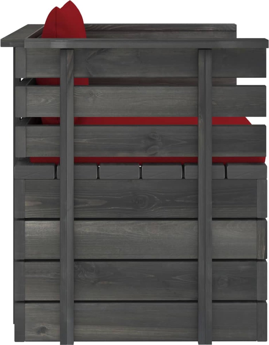 Vidaxl 7-delige Loungeset Met Kussens Pallet Massief Grenenhout - Rood