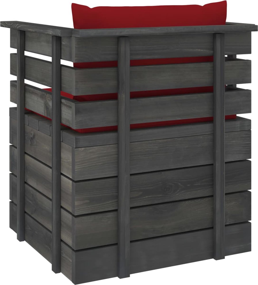 Vidaxl 7-delige Loungeset Met Kussens Pallet Massief Grenenhout - Rood