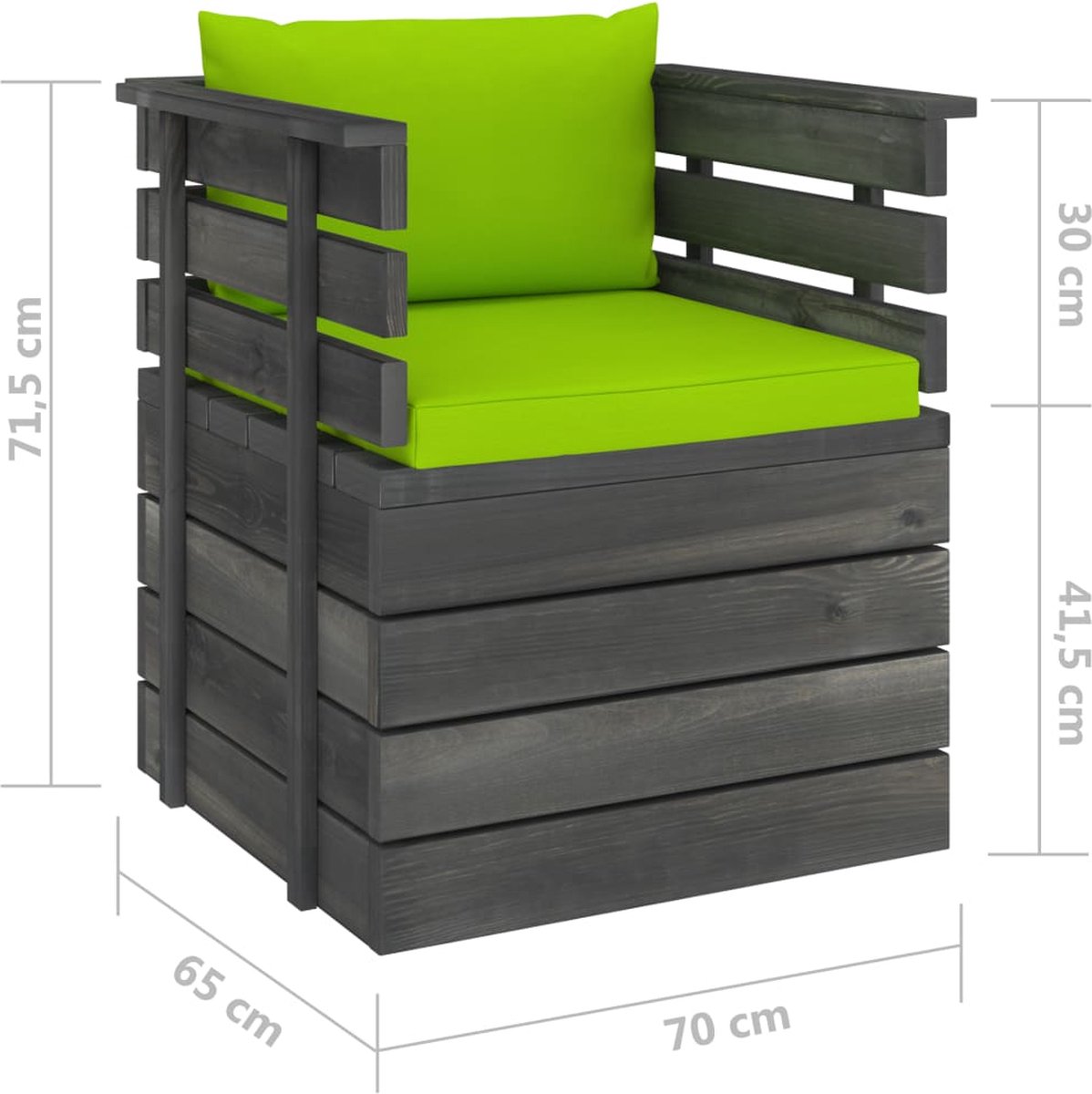 Vidaxl 7-delige Loungeset Met Kussens Pallet Massief Grenenhout - Groen