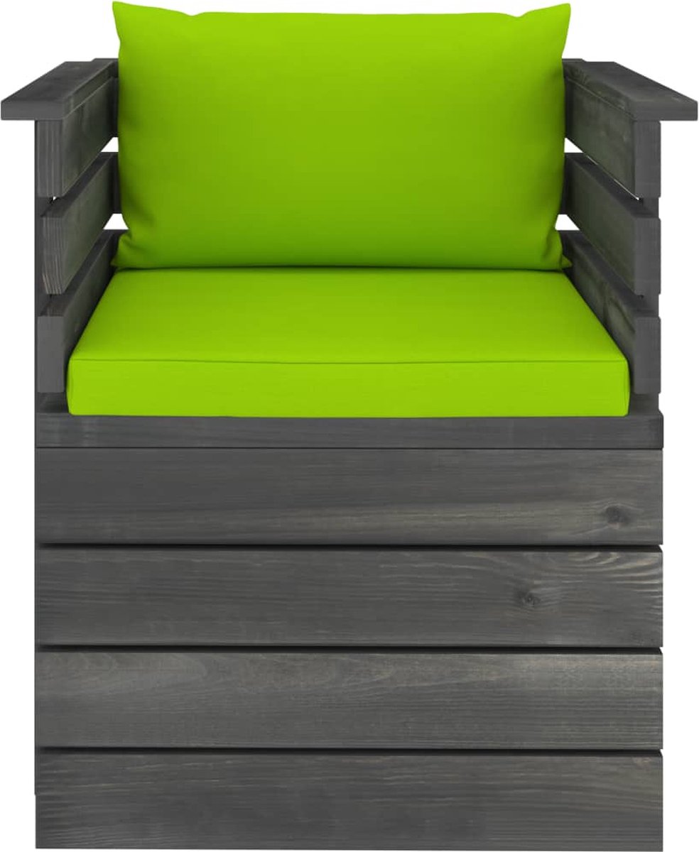 Vidaxl 7-delige Loungeset Met Kussens Pallet Massief Grenenhout - Groen