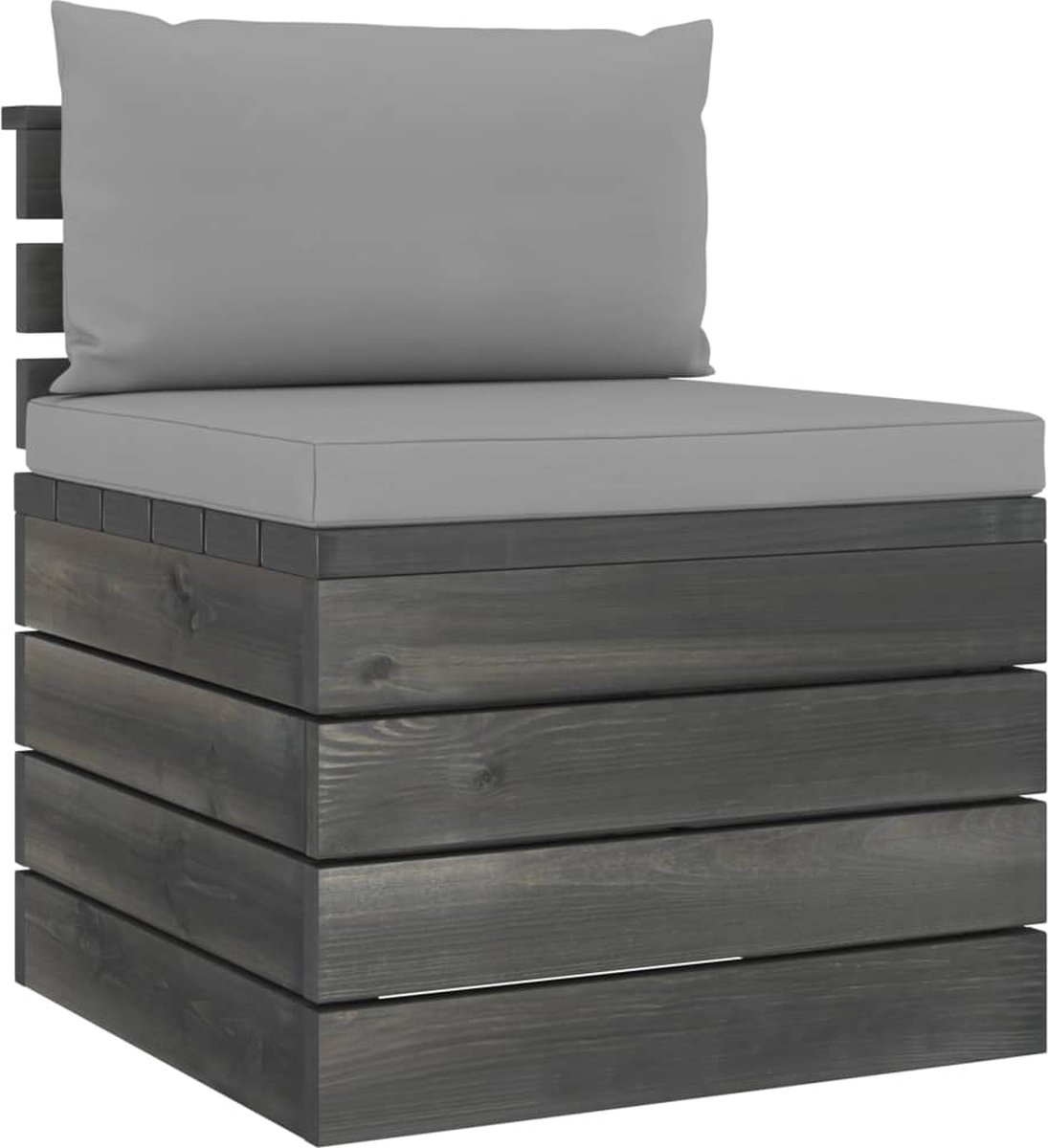 Vidaxl 2-delige Loungeset Met Kussens Pallet Massief Grenenhout - Grijs
