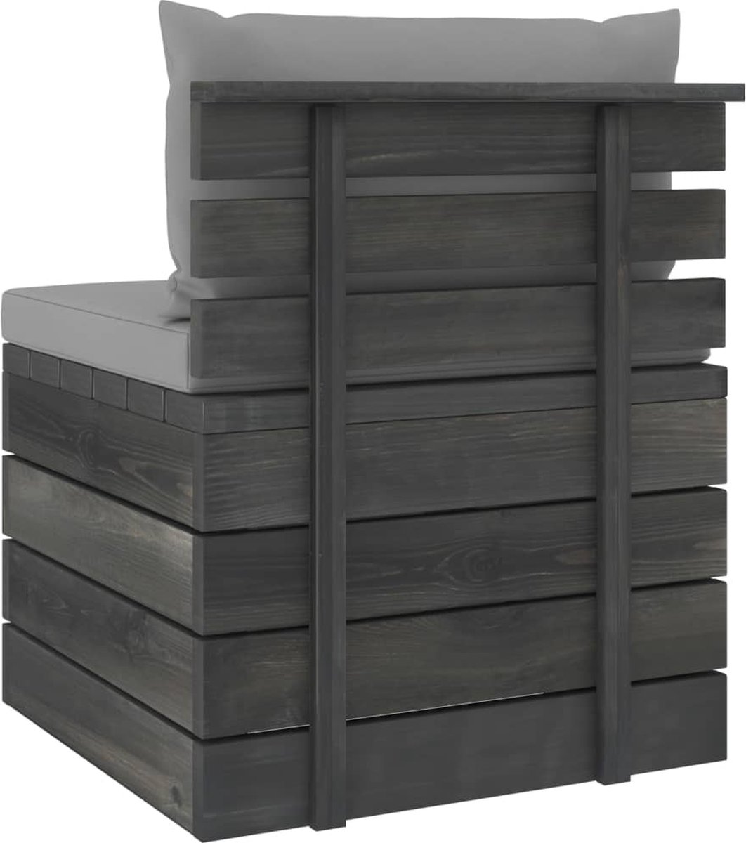 Vidaxl 2-delige Loungeset Met Kussens Pallet Massief Grenenhout - Grijs