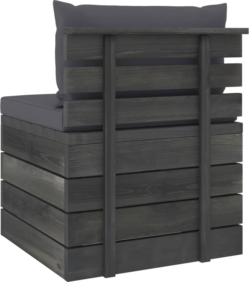 Vidaxl 2-delige Loungeset Met Kussens Pallet Massief Grenenhout - Grijs