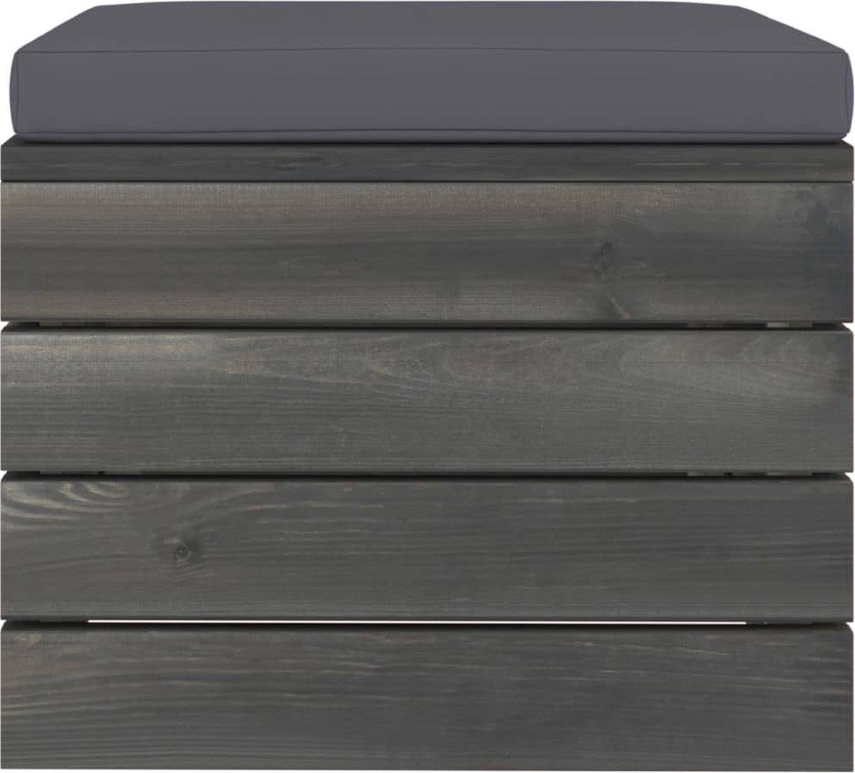 Vidaxl 2-delige Loungeset Met Kussens Pallet Massief Grenenhout - Grijs
