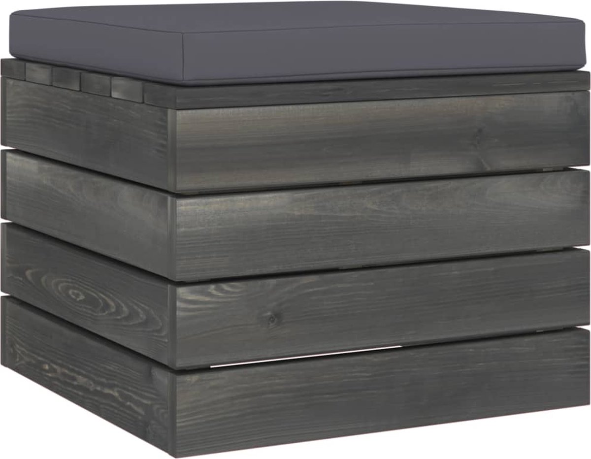 Vidaxl 2-delige Loungeset Met Kussens Pallet Massief Grenenhout - Grijs