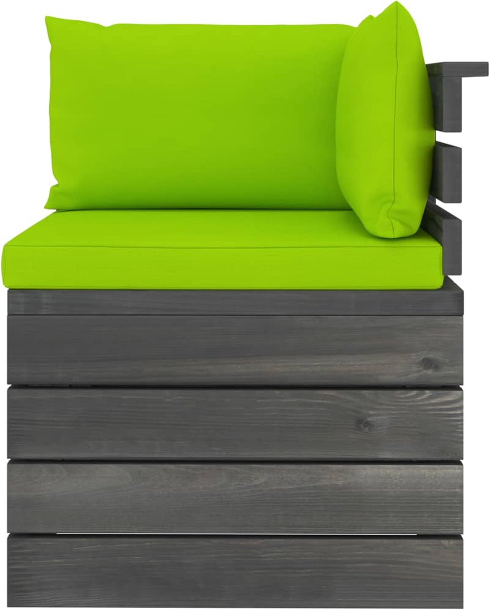 Vidaxl 7-delige Loungeset Met Kussens Pallet Massief Grenenhout - Groen