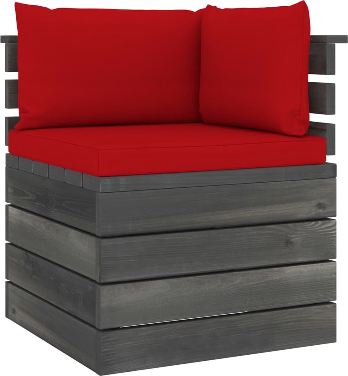 Vidaxl 9-delige Loungeset Met Kussens Pallet Massief Grenenhout - Rood