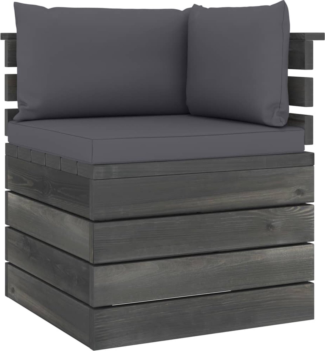Vidaxl 10-delige Loungeset Met Kussens Pallet Massief Grenenhout - Grijs