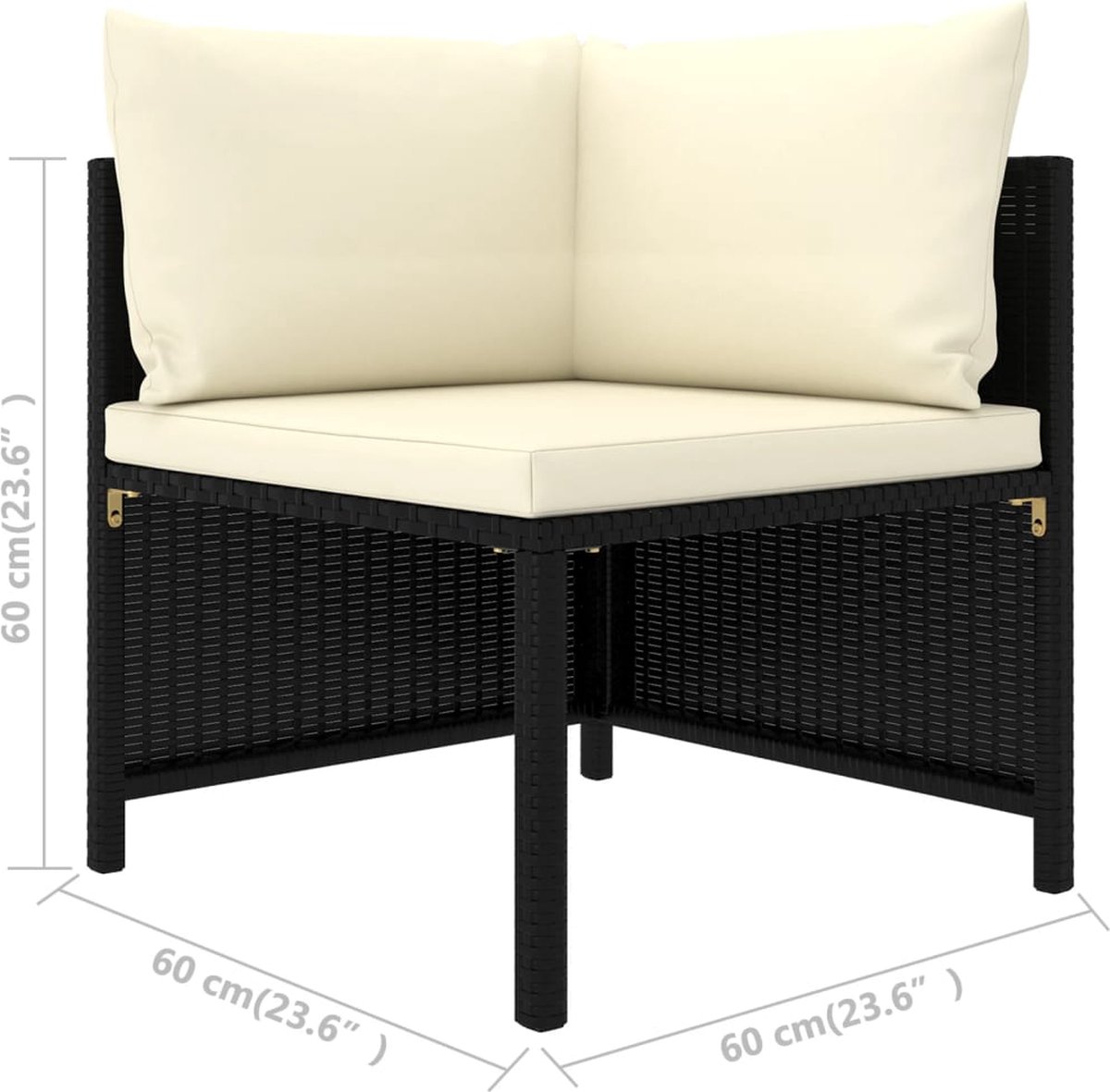 Vidaxl 3-delige Loungeset Met Kussens Poly Rattan - Zwart