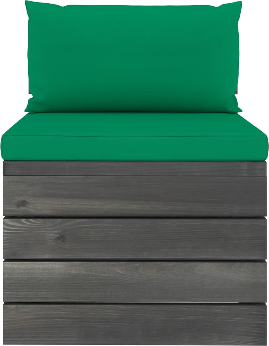 Vidaxl 2-delige Loungeset Met Kussens Pallet Massief Grenenhout - Groen