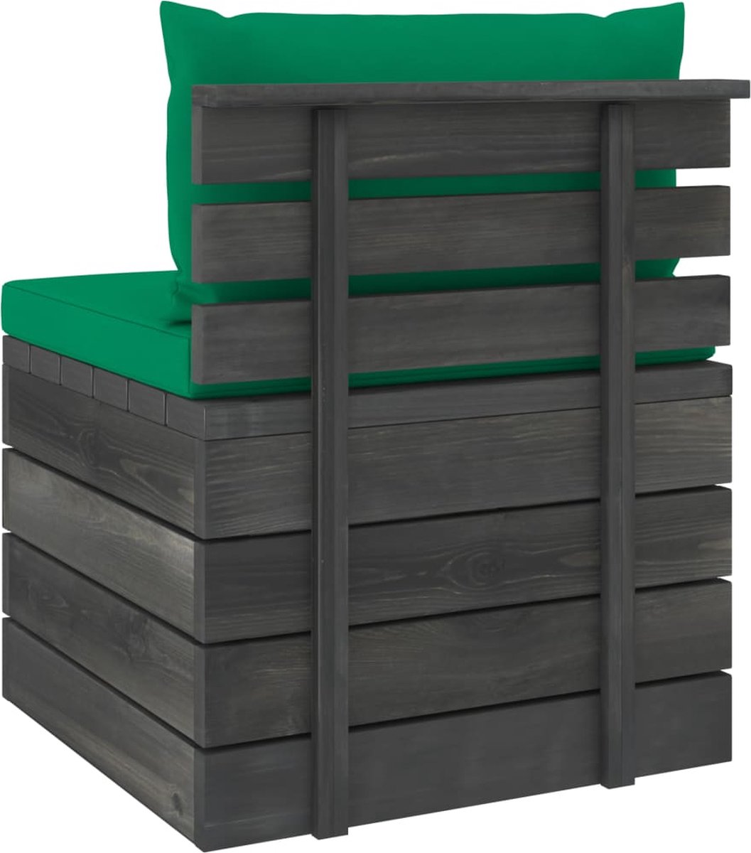 Vidaxl 2-delige Loungeset Met Kussens Pallet Massief Grenenhout - Groen